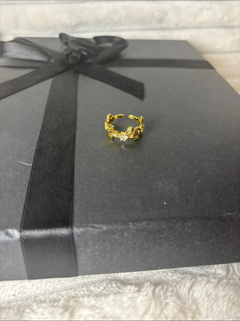 La Blancus Gold Plated Size 7 + Cubic Zirconia Ring NWT